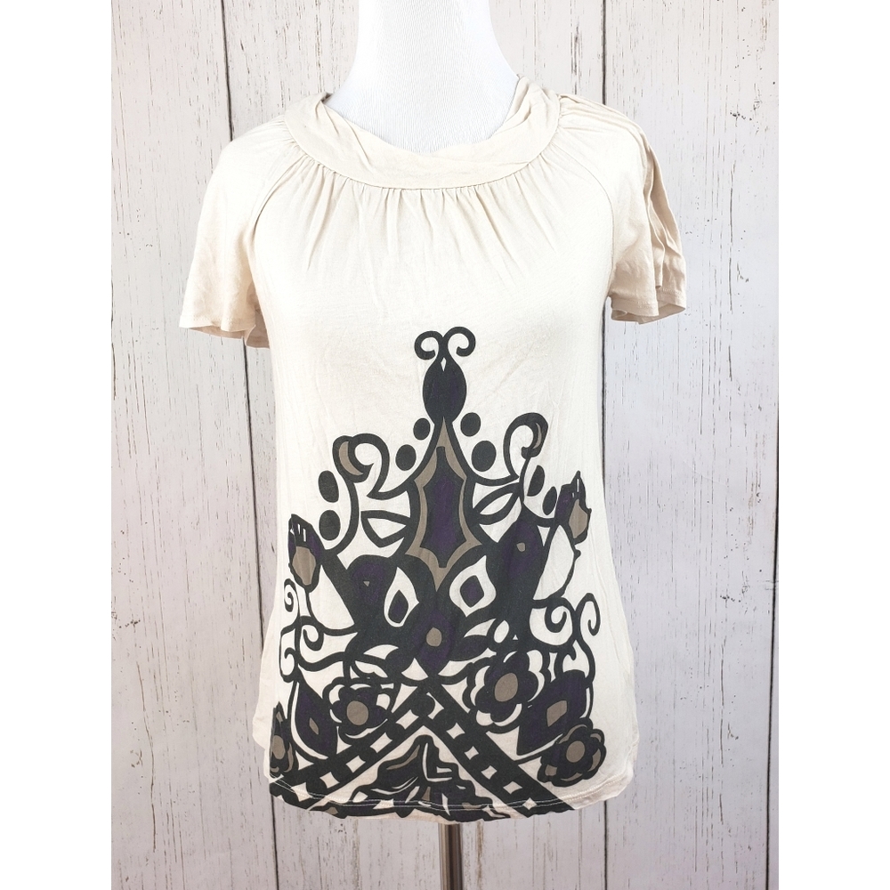 Anthropologie Tea and Honey Flutter Sleeve Tee